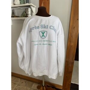 Show Me Your Mumu Apres Ski Club Sweatshirt White XXL Slopes All Day Pullover